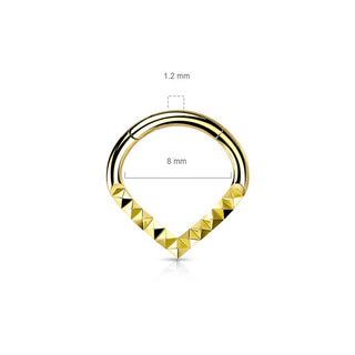Anello Piercing Dentellatura a piramide Clicker