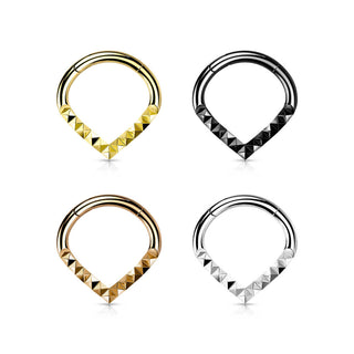 Anello Piercing Dentellatura a piramide Clicker