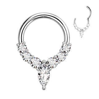 Anello Piercing 7 zirconi Clicker