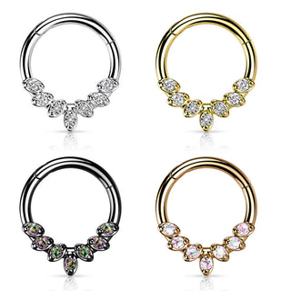 Anello Piercing 7 zirconi Clicker