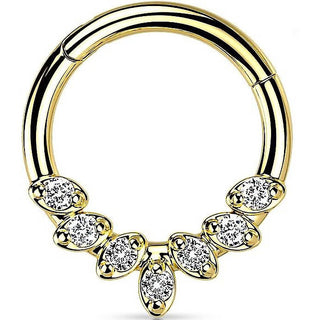 Anello Piercing 7 zirconi Clicker