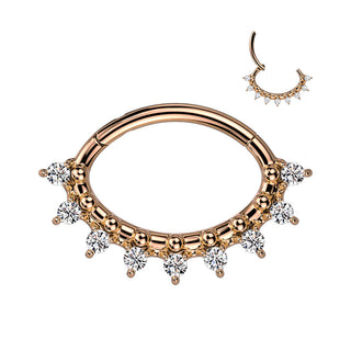 Anello Piercing Ellissi di zirconi Clicker