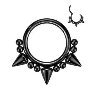 Anello Piercing Design raggi a punta di lancia Clicker