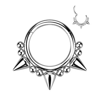Anello Piercing Design raggi a punta di lancia Clicker