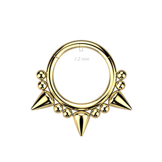 Anello Piercing Design raggi a punta di lancia Clicker