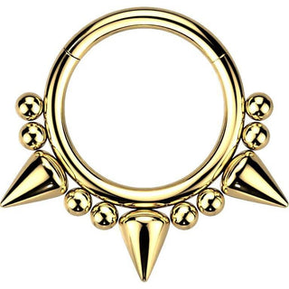 Anello Piercing Design raggi a punta di lancia Clicker