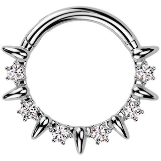 Anello Piercing zirconi Segment