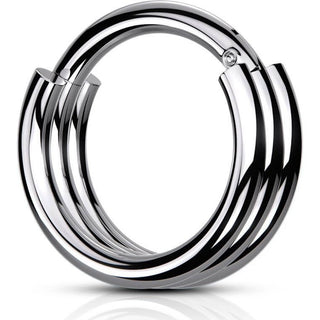 Anello Piercing Tripla linea di semicerchi Clicker