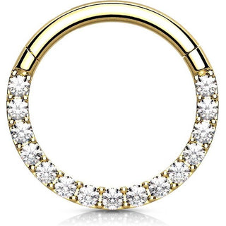 Anello Piercing Zirconi Clicker
