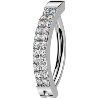 Piercing Ombelico doppia linea zircone Segment