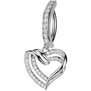 Piercing Ombelico cuore penzolare zircone Segment