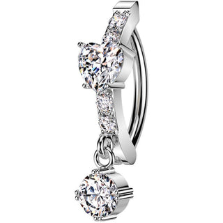 Piercing Ombelico Pendente cuore zirconi