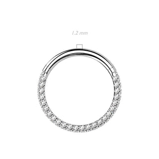 Titanio Anello Piercing Zirconi Clicker