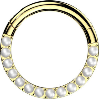Titanio Anello Piercing Perle Segment