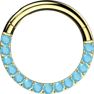 Titanio Anello Piercing Turchese Segment