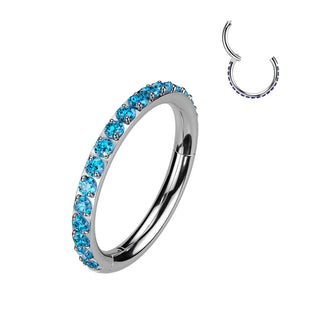 Titanio Anello Piercing Zirconi Segment