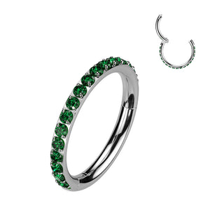 Titanio Anello Piercing Zirconi Segment