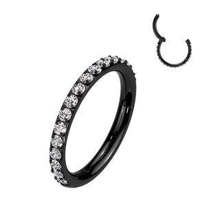 Titanio Anello Piercing Zirconi Segment