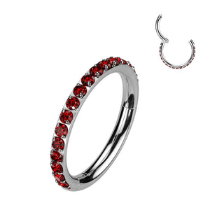 Titanio Anello Piercing Zirconi Segment