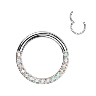 Titanio Anello Piercing Zirconi Clicker