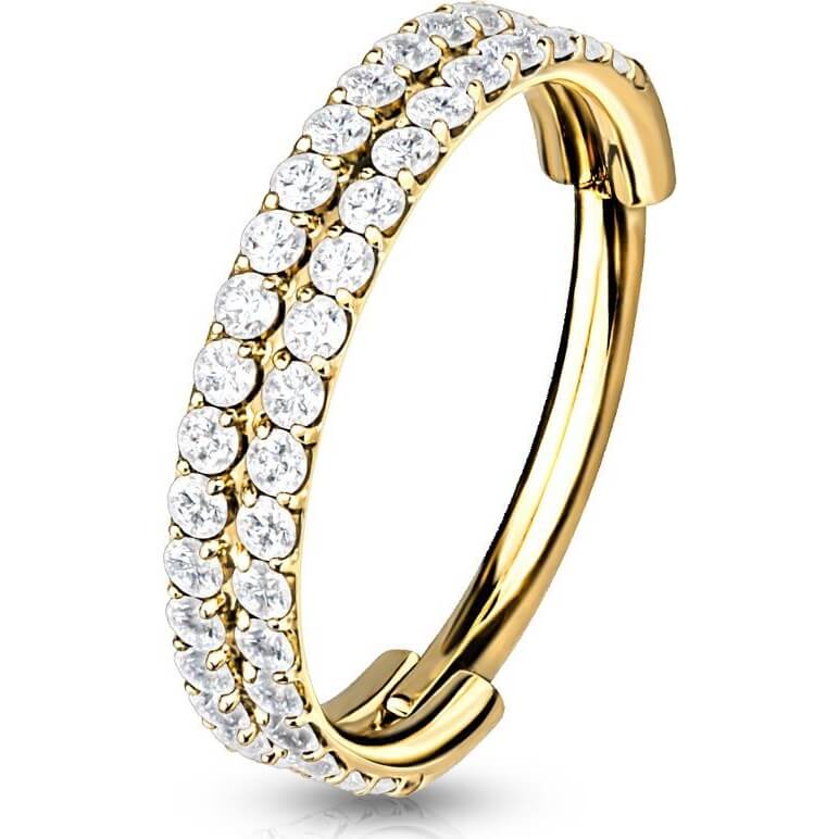 1 orecchino cartilagine a scatto catena 4 cm zirconi trasparenti