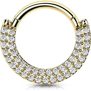 Titanio Anello Piercing Zirconi Clicker