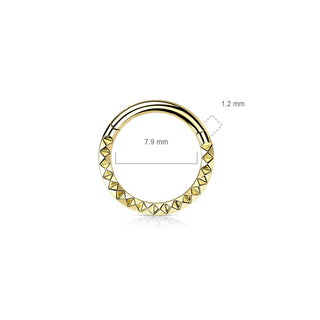 Titanio Anello Piercing Dentellatura a piramide Clicker