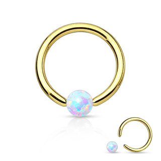 Anello Piercing Sfera in opale Perla Prigioniera