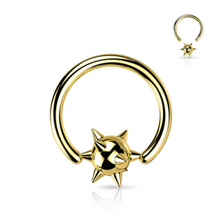 Anello Piercing Sfera borchiata Perla Prigioniera