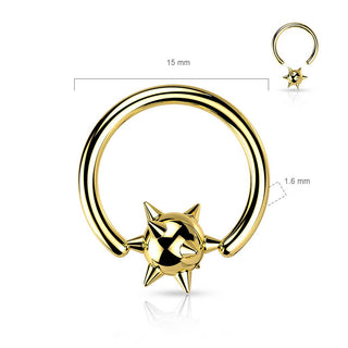 Anello Piercing Sfera borchiata Perla Prigioniera