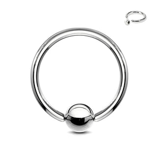 Anello Piercing Sfera d´argento Perla Prigioniera
