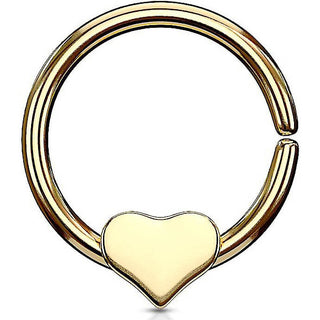 Anello Piercing Cuore piatto Pieghevole