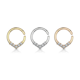 Anello Piercing Oro e zirconi Pieghevole
