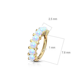 Anello Piercing 7 opali Pieghevole