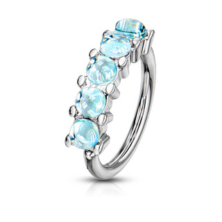 Anello Piercing 5 pietre sintentiche brillanti Pieghevole