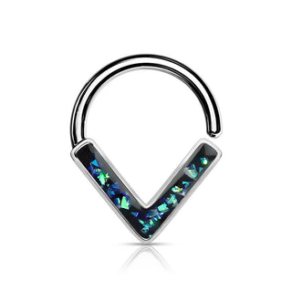 Anello Piercing  Chevron con opale Pieghevole
