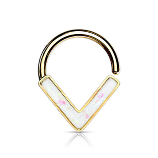 Anello Piercing  Chevron con opale Pieghevole