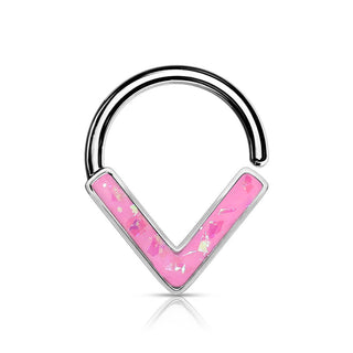 Anello Piercing  Chevron con opale Pieghevole