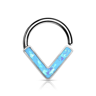 Anello Piercing  Chevron con opale Pieghevole