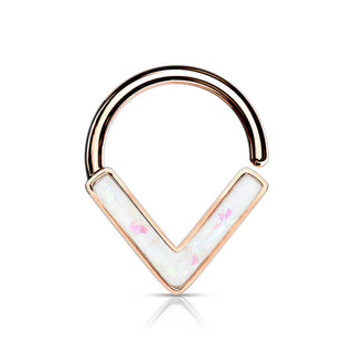 Anello Piercing  Chevron con opale Pieghevole