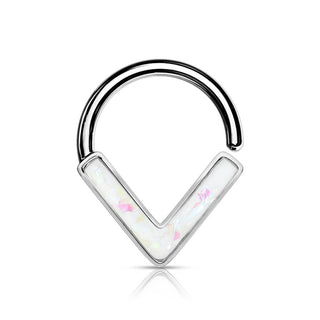 Anello Piercing  Chevron con opale Pieghevole