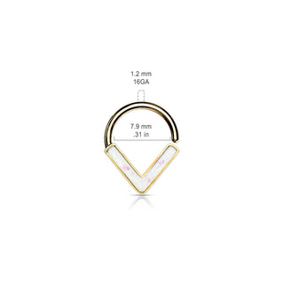 Anello Piercing  Chevron con opale Pieghevole