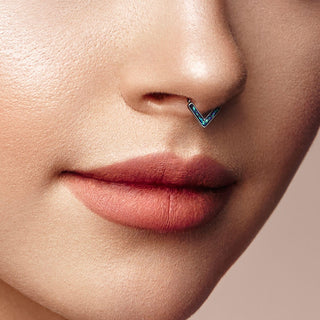 Anello Piercing  Chevron con opale Pieghevole