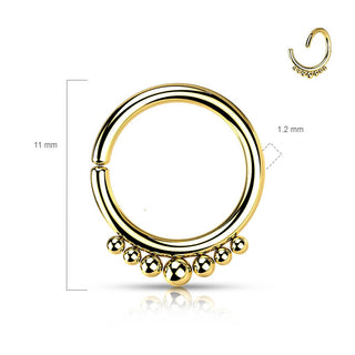 Anello Piercing Motivo a sfere Pieghevole