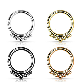 Anello Piercing Motivo a sfere Pieghevole