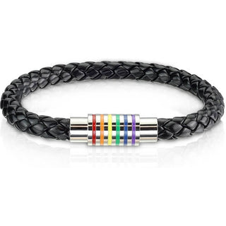 Nero intrecciato e argento con strisce arcobaleno Calamita