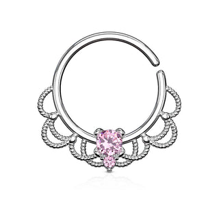 Anello Piercing Zirconi Pieghevole