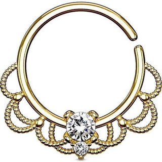 Anello Piercing Zirconi Pieghevole
