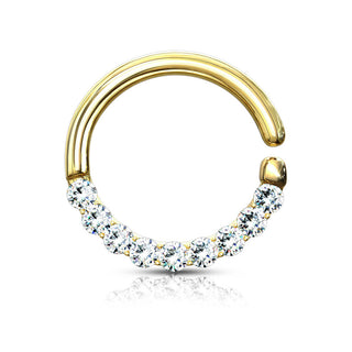 Anello Piercing Zirconi Pieghevole