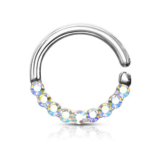 Anello Piercing Zirconi Pieghevole